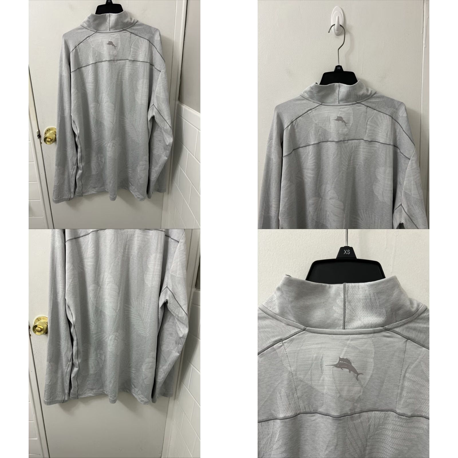 Tommy Bahama VINTAGE? No — Tommy Bahama Island Zone 1/4 Zip Mens XL Gray Floral Pullover Sweatshirt L/S Size US XL / EU 56 / 4 - 8 Thumbnail