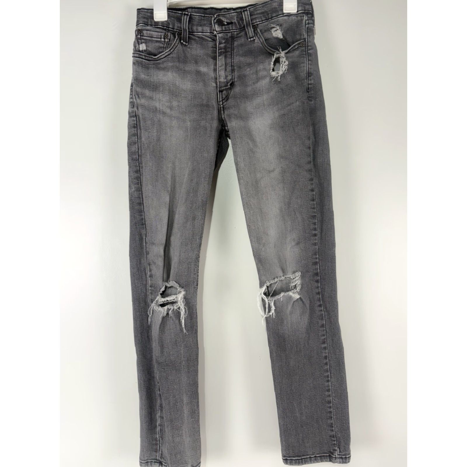 Levi's Levi's 511 Distressed Gray Skinny Jeans Men's 30x32 Size US 32 / EU 48 - 2 Thumbnail