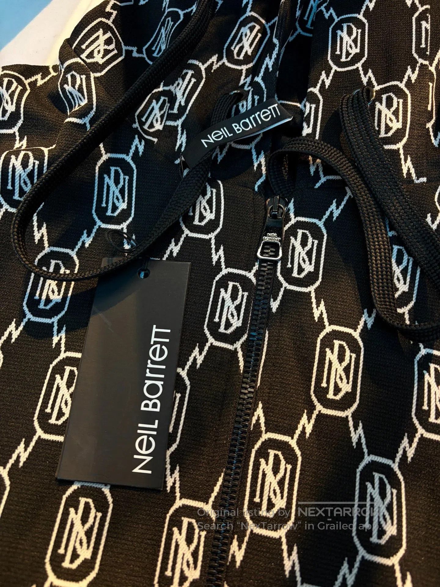 Neil Barrett Neil Barrett Zip Hoodie Full Logo. Size US M / EU 48-50 / 2 - 3 Thumbnail
