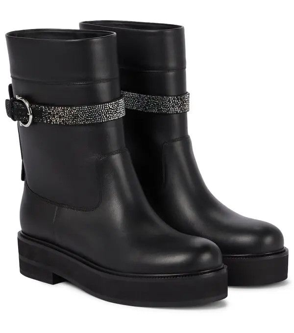 Salvatore Ferragamo o1y0326 Ankle Boots in Black Size US 11 / IT 41 - 1 Thumbnail