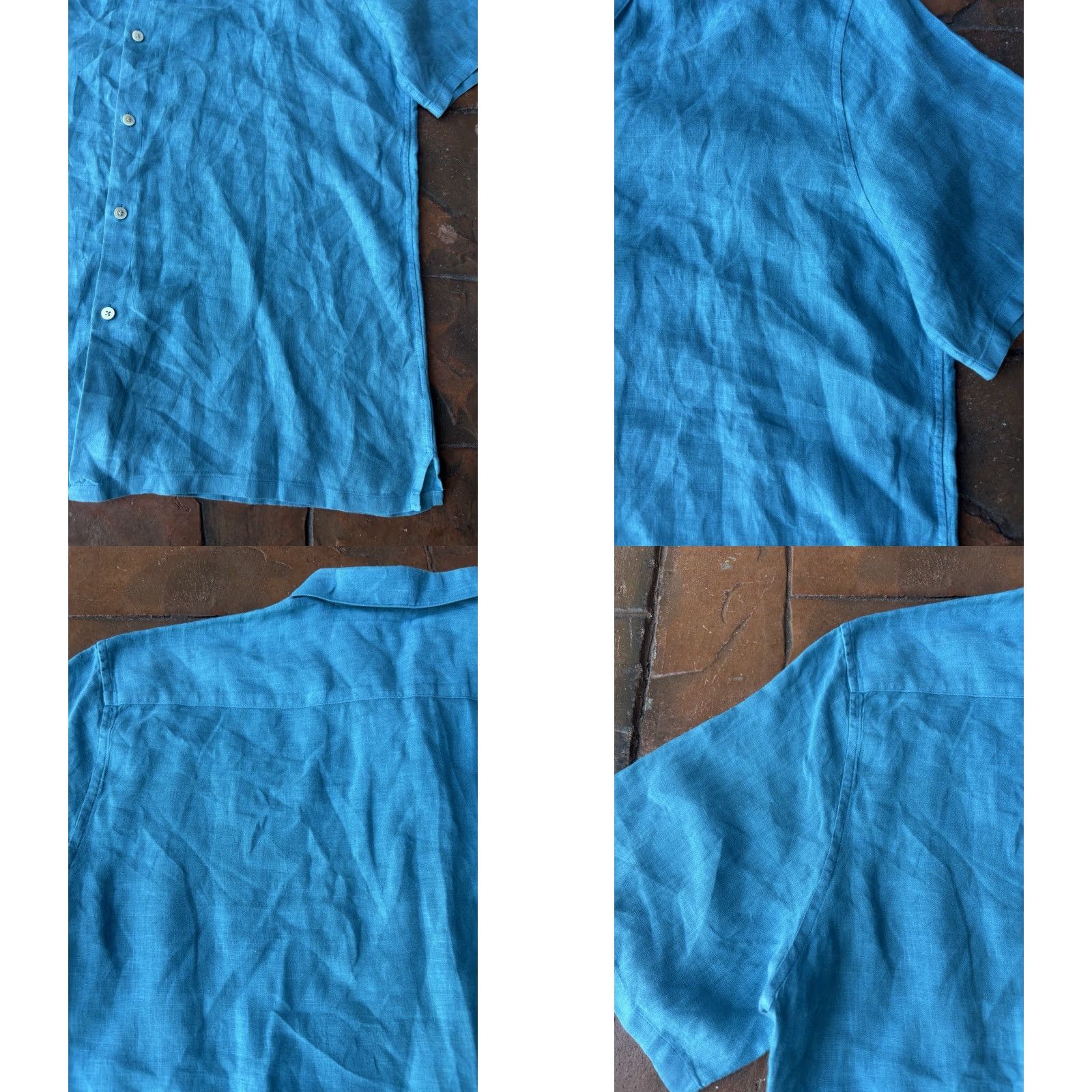Theory Theory Button-Down Shirt Men’s XL 100% Linen Blue Regular size fits Mens Shirt Size US XL / EU 56 / 4 - 8 Thumbnail