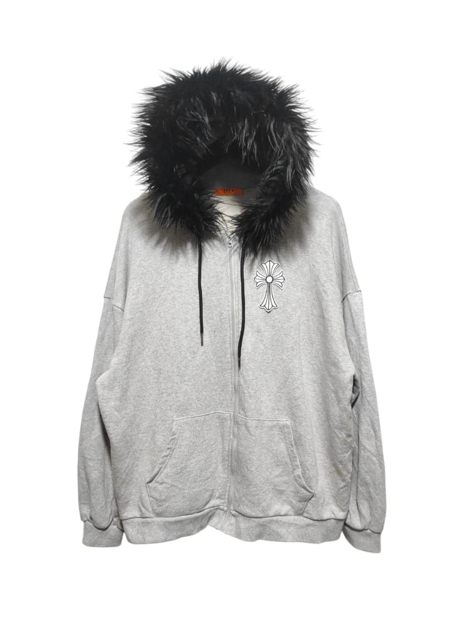 14th Addiction × KMRii 14th Addiction Fox Fur Mohawk Leather Cross