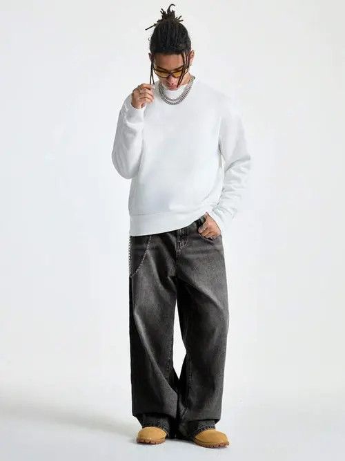 Jean × Vintage Washed Y2k Denim Jeans Loose fit Baggy Size US 36 / EU 52 - 3 Thumbnail