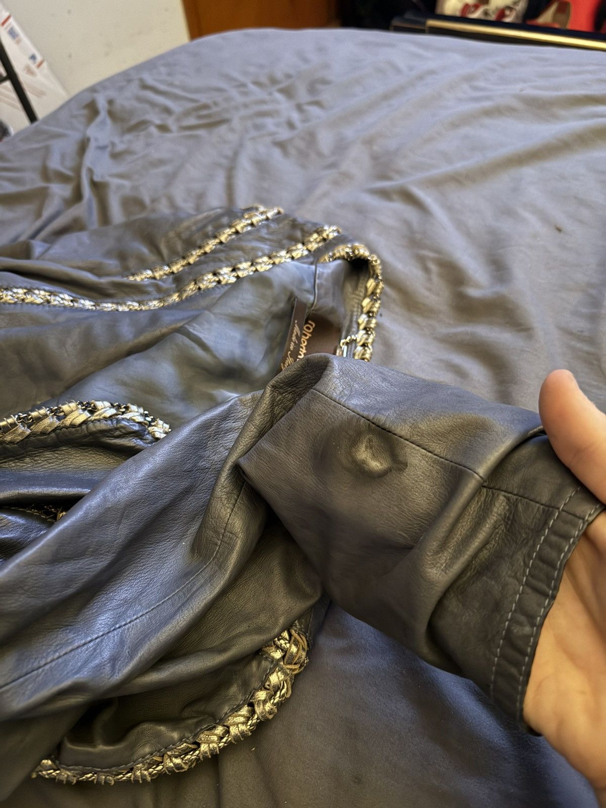 Roberto Cavalli Roberto Cavalli Jacket Leather Women Blue Size 46 Size L / US 10 / IT 46 - 24 Thumbnail
