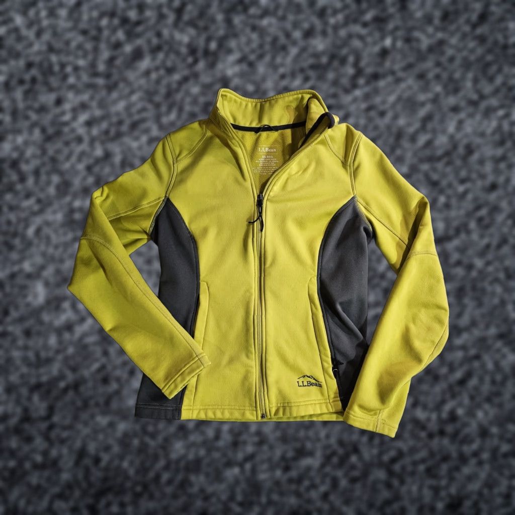 Vintage LL Bean Women’s Full Zip Athletic Jacket Spandex Blend Yellow/Gray XS Regular Short Softshell 90s Outdoor Basic Jacket Women's Size XS / US 0-2 / IT 36-38 - 1 Thumbnail