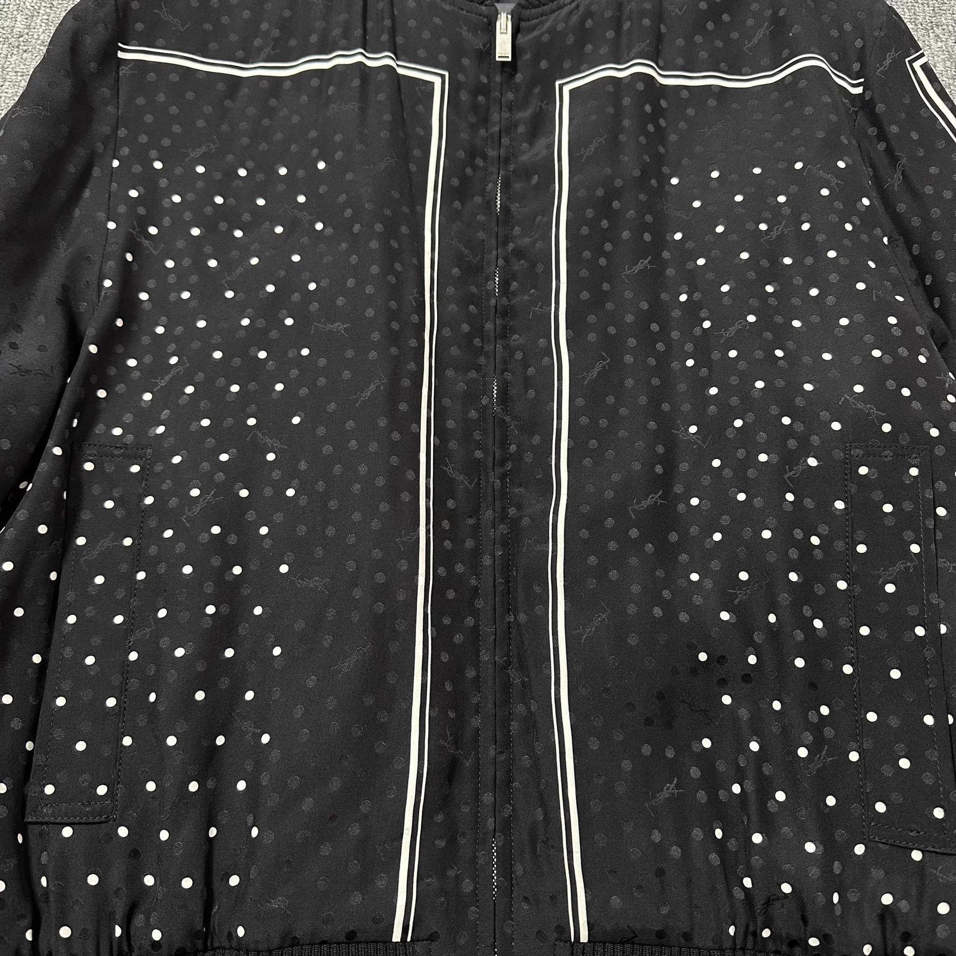 Saint Laurent Paris Saint Laurent SLP 100% Silk Polka Dot Jacket 48 Size US M / EU 48-50 / 2 - 2 Thumbnail