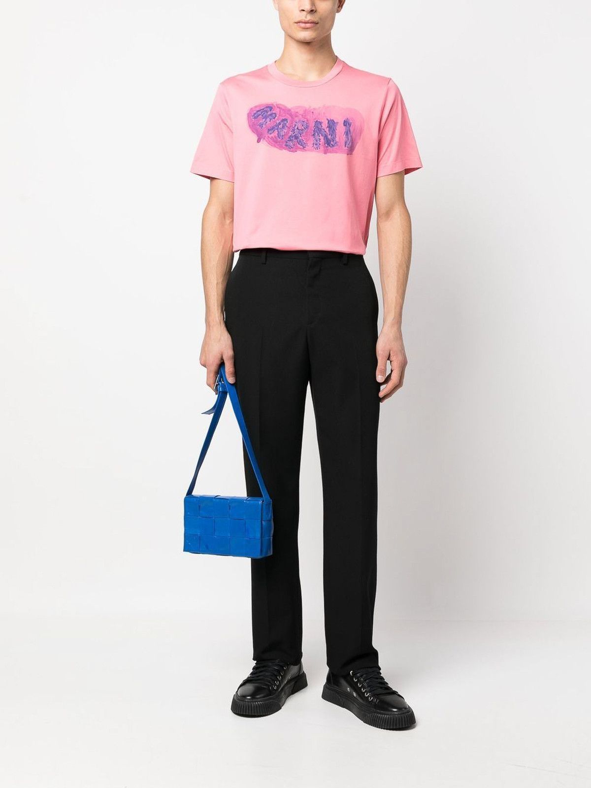Marni o1y0225 Logo Crewneck T-Shirt in Pink Size US M / EU 48-50 / 2 - 5 Thumbnail