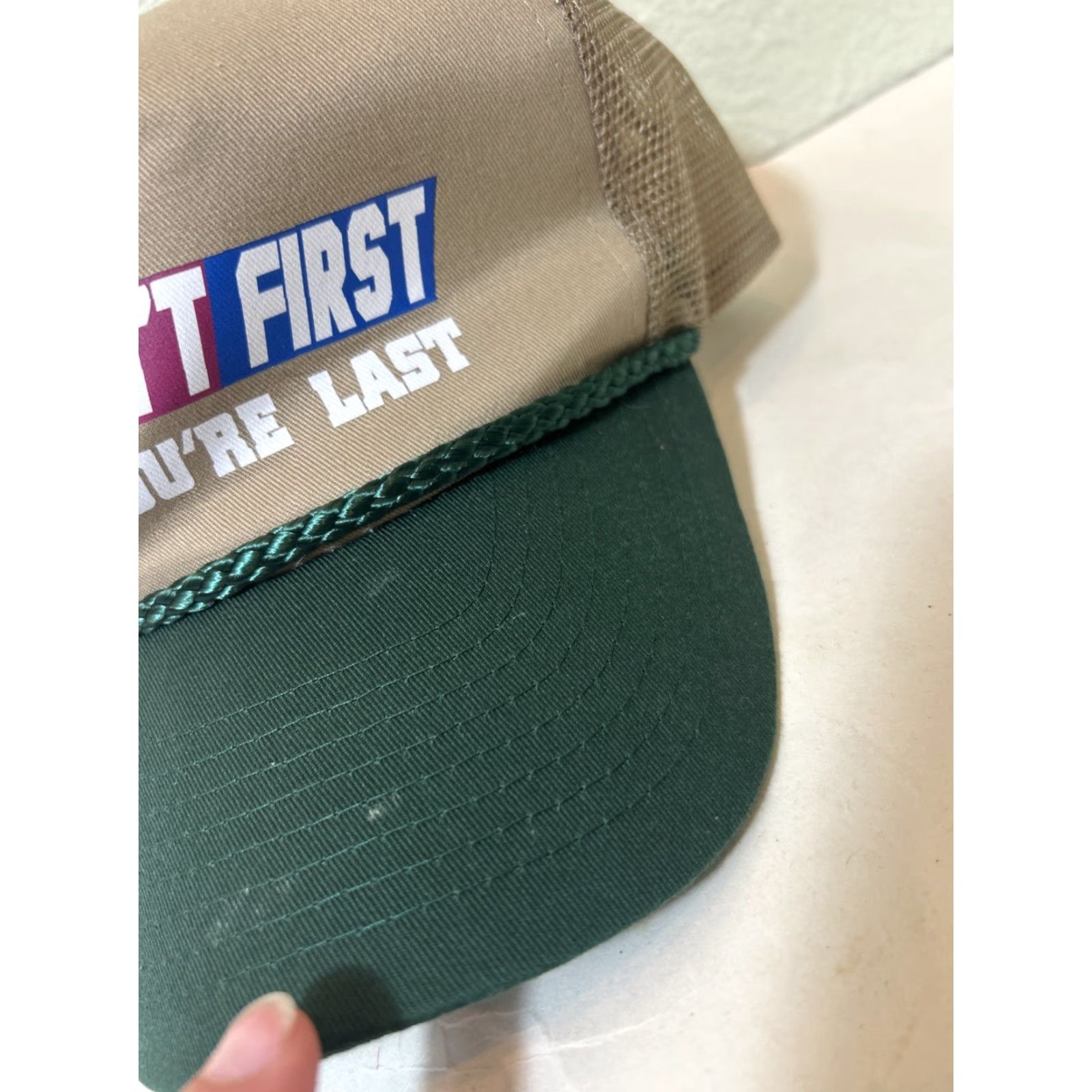 NASCAR Nissun Trucker Hat Mens Funny Nascar Racing iF YOU AIN'T FIRST YOU'RE LAST Multicolor Snapback Size ONE SIZE - 4 Thumbnail