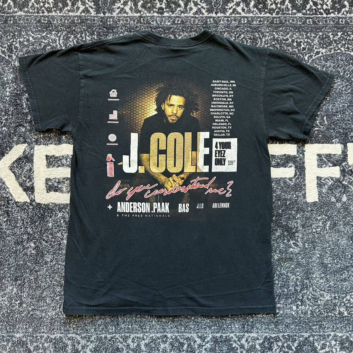 J. Cole J Cole 4 Your Eyez Only Tour Merch Graphic T-Shirt Size US M / EU 48-50 / 2 - 3 Thumbnail