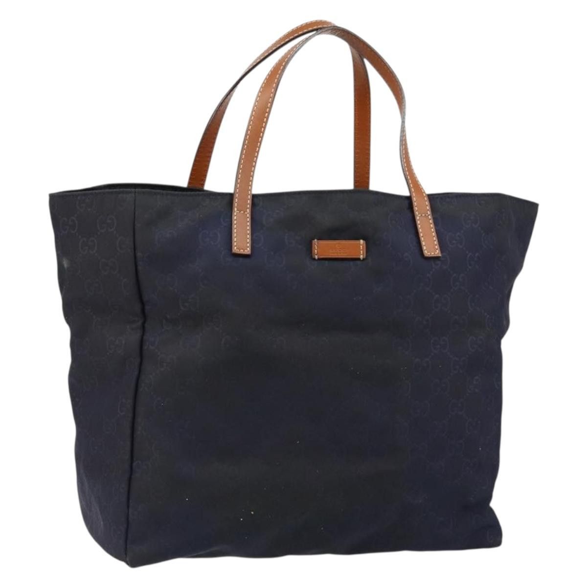 Gucci GUCCI GG Canvas Tote Bag Nylon Navy Size ONE SIZE - 1 Thumbnail