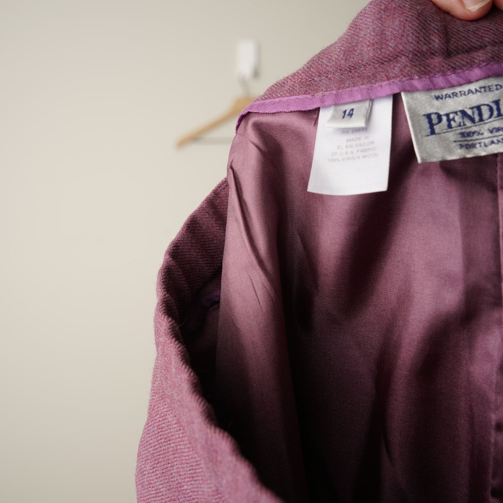 Pendleton Vintage 90s Pendleton 100% Virgin Wool Pants Plum Pockets 14 Size L / US 10 / IT 46 - 7 Thumbnail