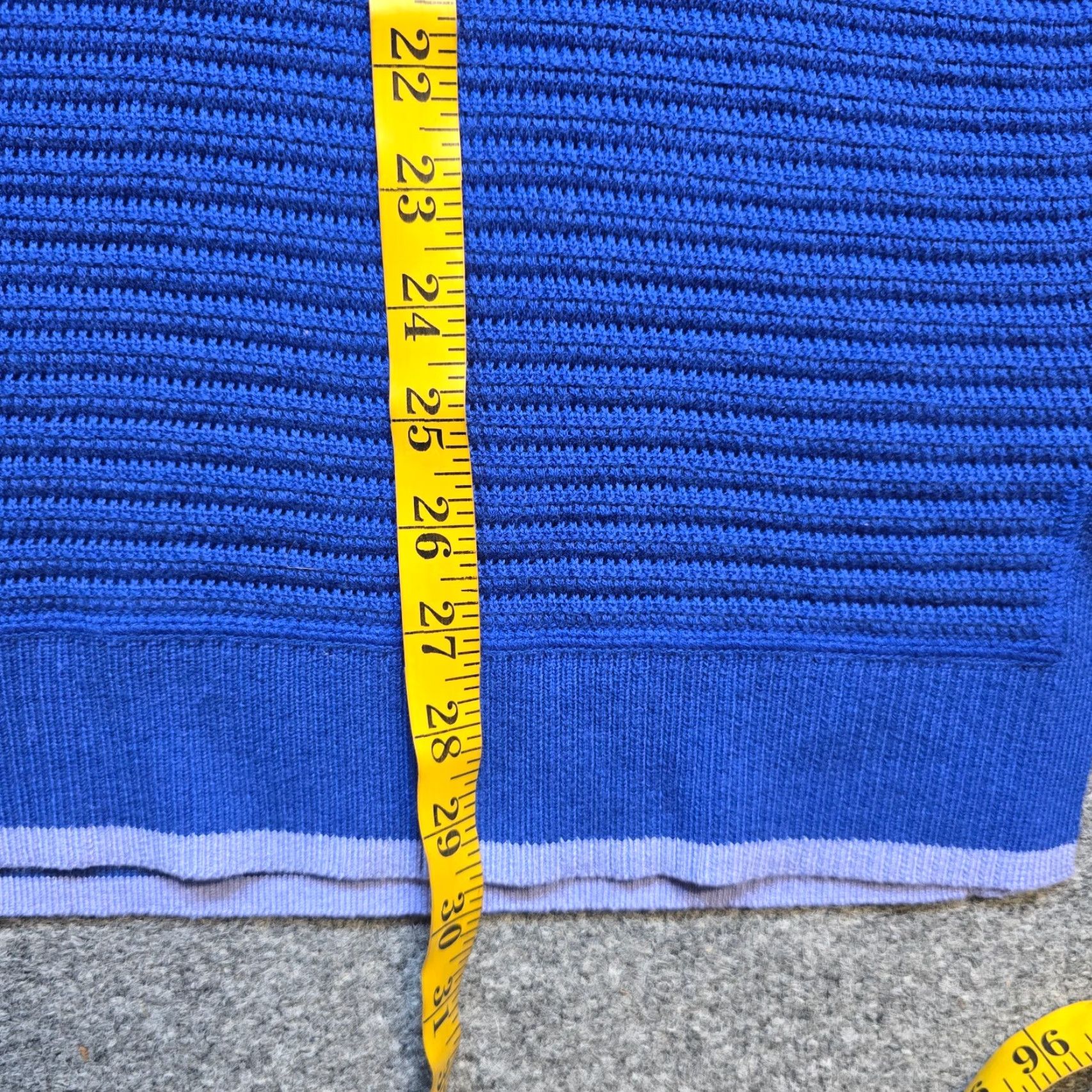 Talbots Talbots Sweater Women XL Blue Stripe Chunky Knit Long Sleeve Stretch Casual | Pullover | Round Neck | Knit Fabric | Regular Fit | Wool-Free? (no) Size XL / US 12-14 / IT 48-50 - 6 Thumbnail