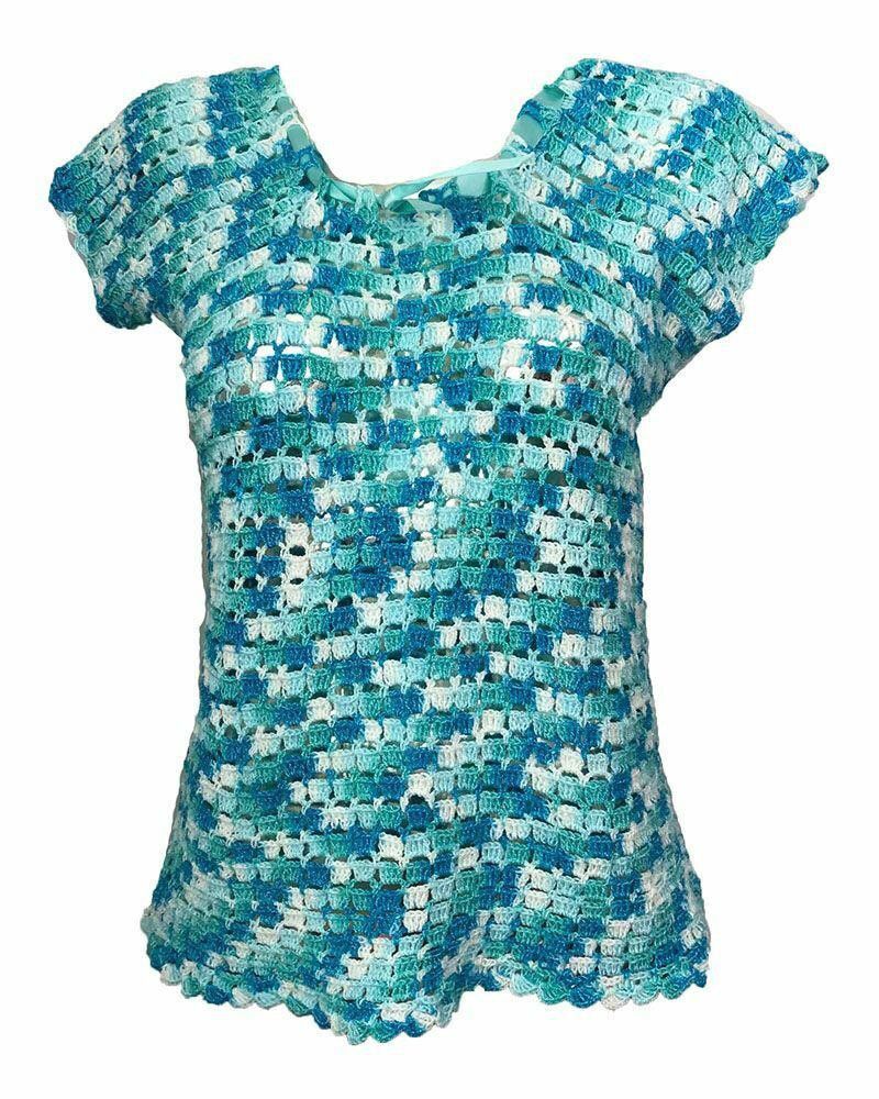 Designer Pre Owned Blue Crocheted Blouse M Size M / US 6-8 / IT 42-44 - 1 Thumbnail