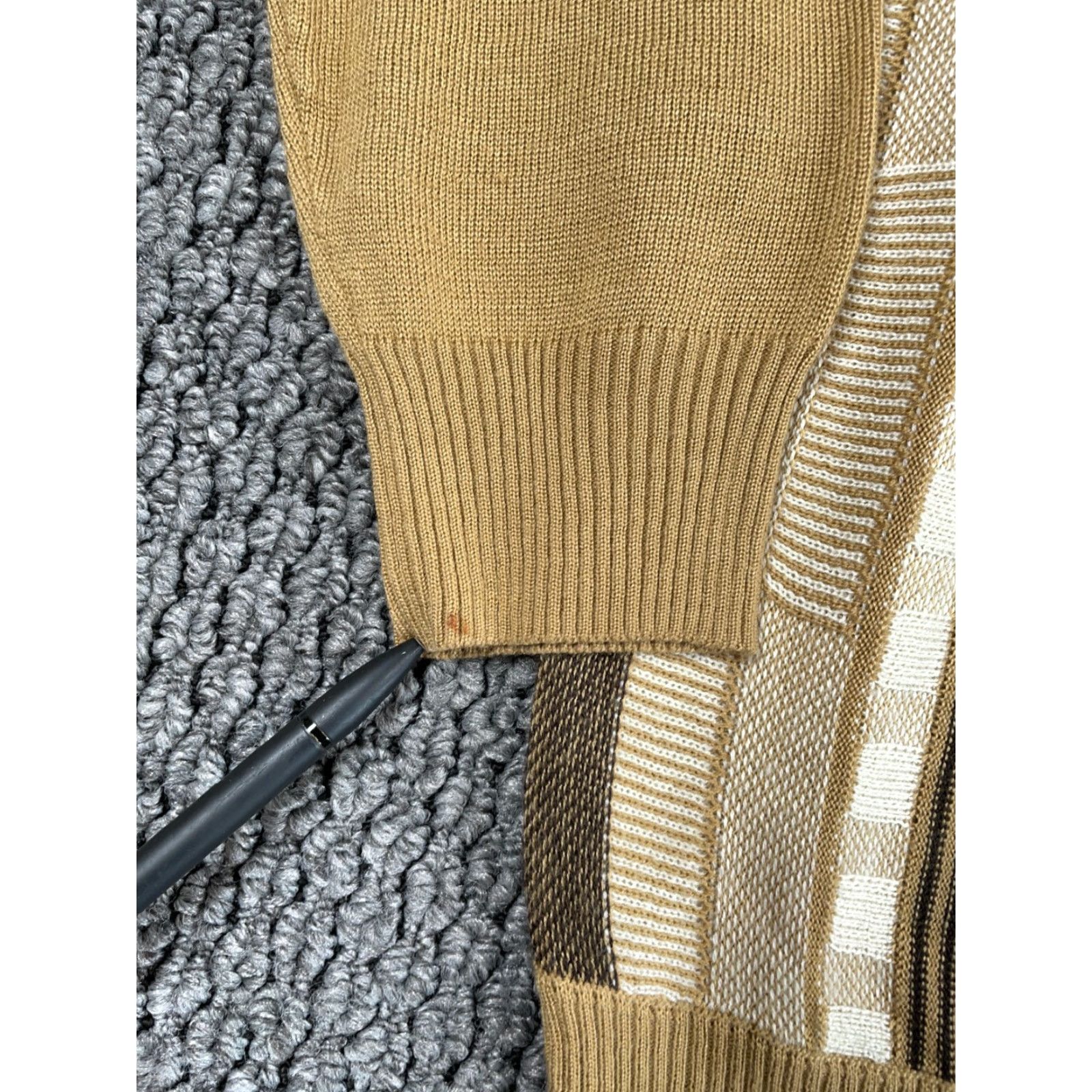 Vintage VINTAGE? No—rearranged: Steve Harvey Sweater Men’s Large Brown 1/4 Zip Geometric Knit Pullover Casual Dad Style 90s Retro Size US L / EU 52-54 / 3 - 5 Thumbnail