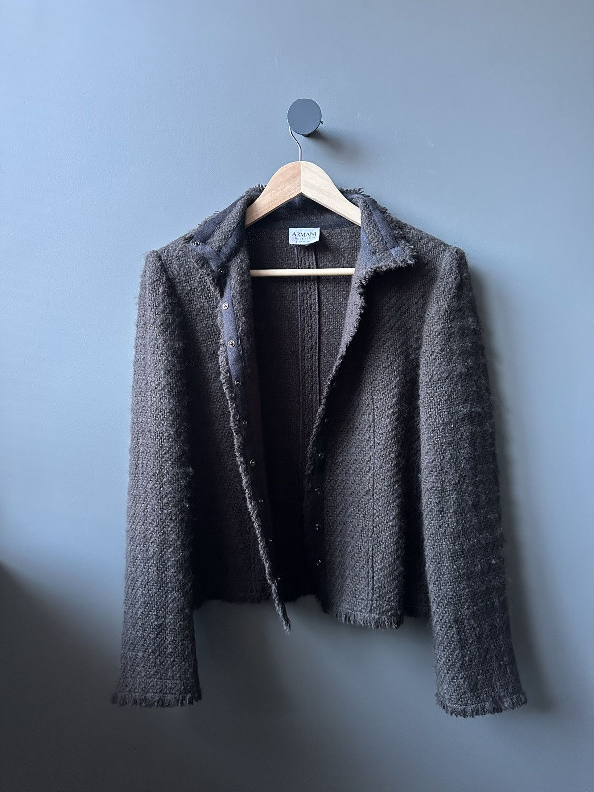 Armani Collezioni Armani Collezioni Knit Blazer Jacket Italy Size L / US 10 / IT 46 - 3 Thumbnail