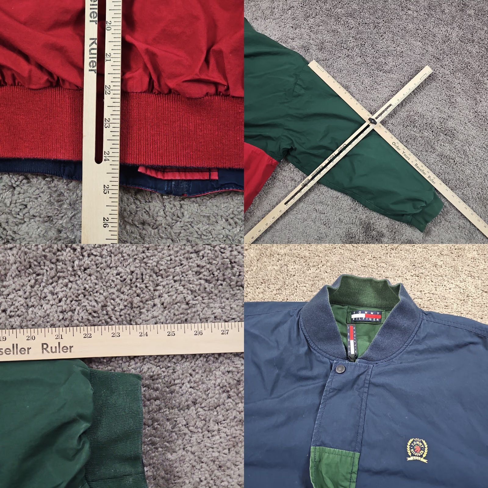 Tommy Hilfiger VINTAGE Tommy Hilfiger Bomber Jacket Men XL Green Nylon Reversible Full Zip Golf Size US XL / EU 56 / 4 - 8 Thumbnail