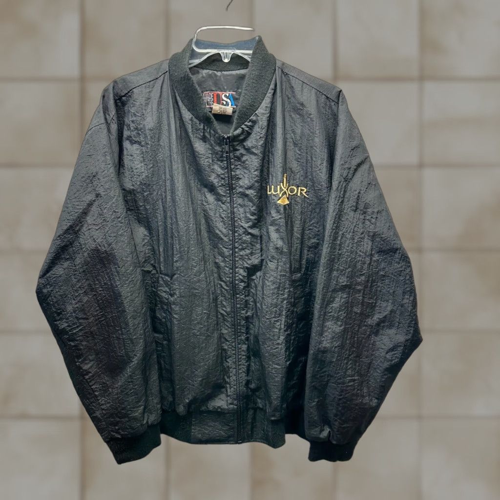 Vintage VINTAGE Luxor Jacket Mens Large Black Satin Bomber Made in USA Las Vegas 80s Size US L / EU 52-54 / 3 - 1 Thumbnail