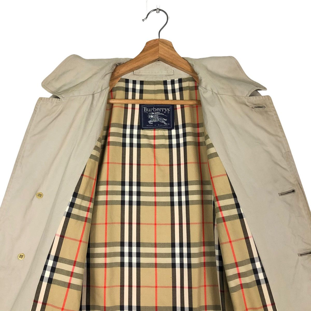 Burberry 🔥VINTAGE BURBERRYS MADE IN ENGLAND LONG JACKET NOVA CHECK Size US M / EU 48-50 / 2 - 15 Thumbnail