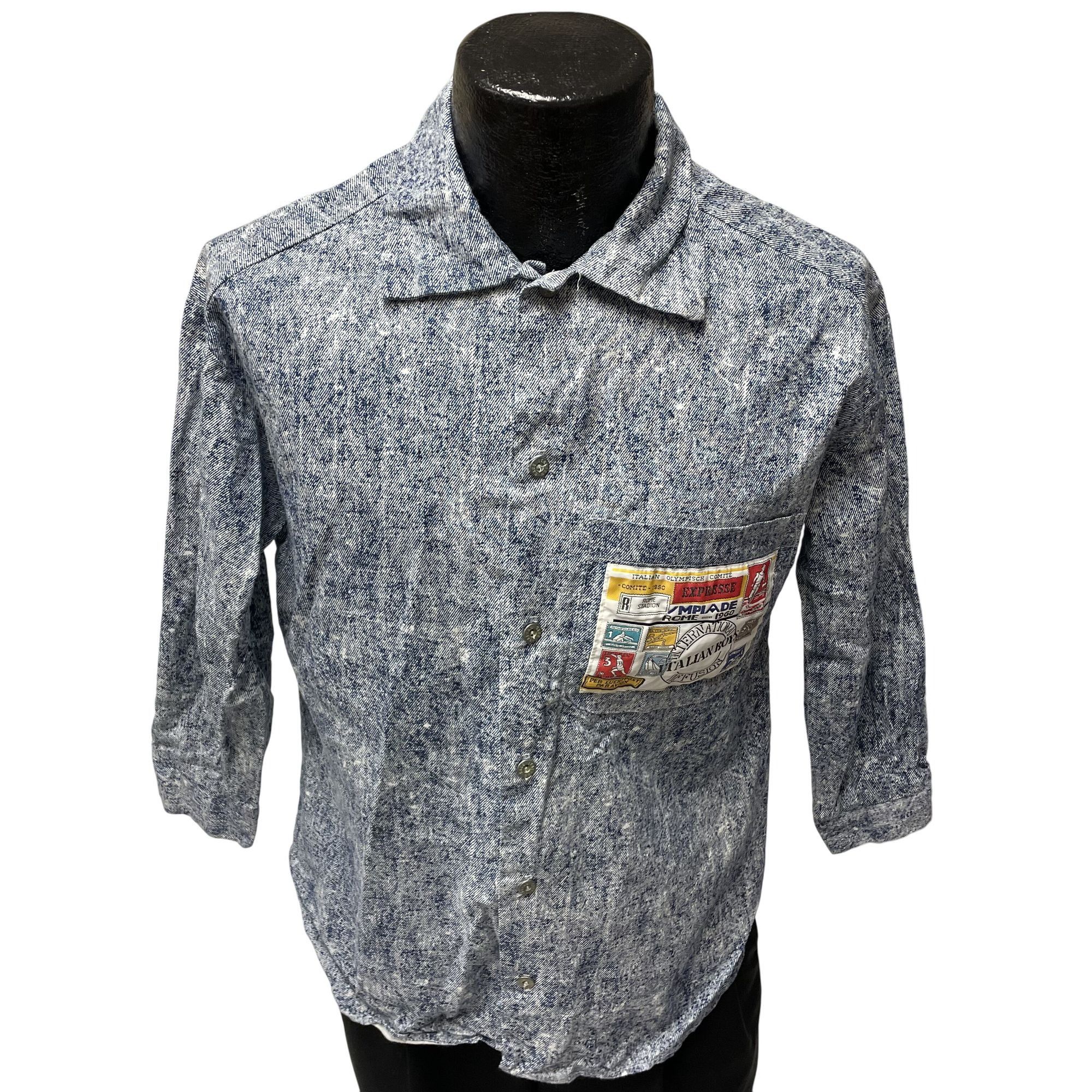 Other Vtg Italian Boys Aldo Gianne STONE WASH Streetwear Shirt Size US S / EU 44-46 / 1 - 8 Thumbnail