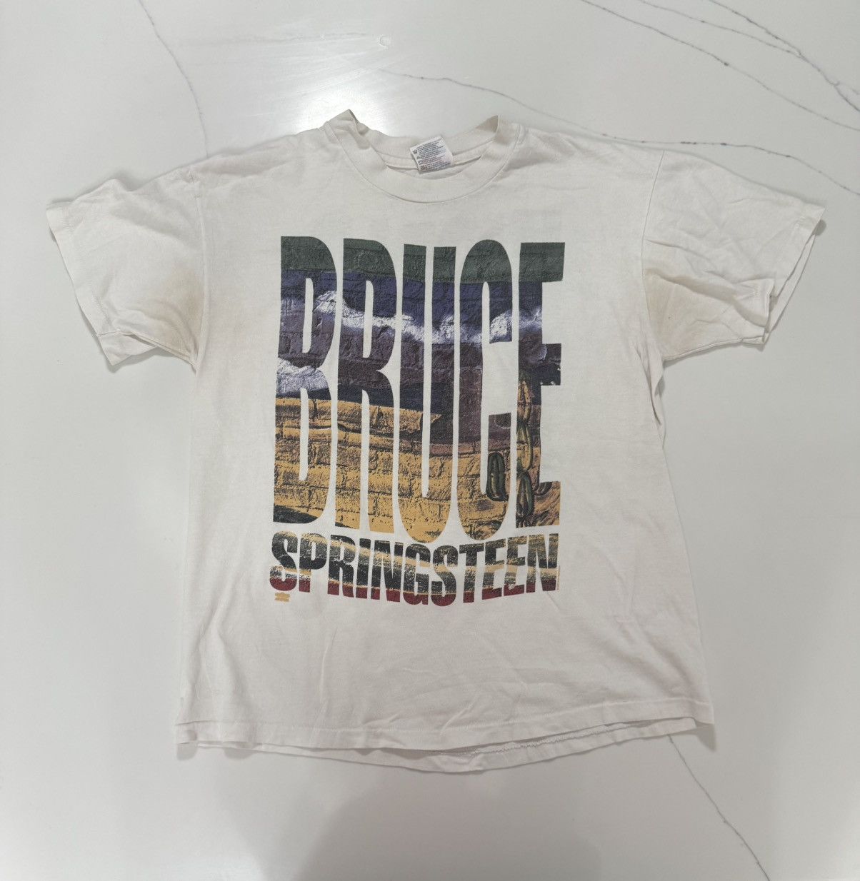 Hanes 🎸 Vintage 1992–93 Bruce Springsteen “World Tour” Tee 🎸 Size US L / EU 52-54 / 3 - 1 Thumbnail