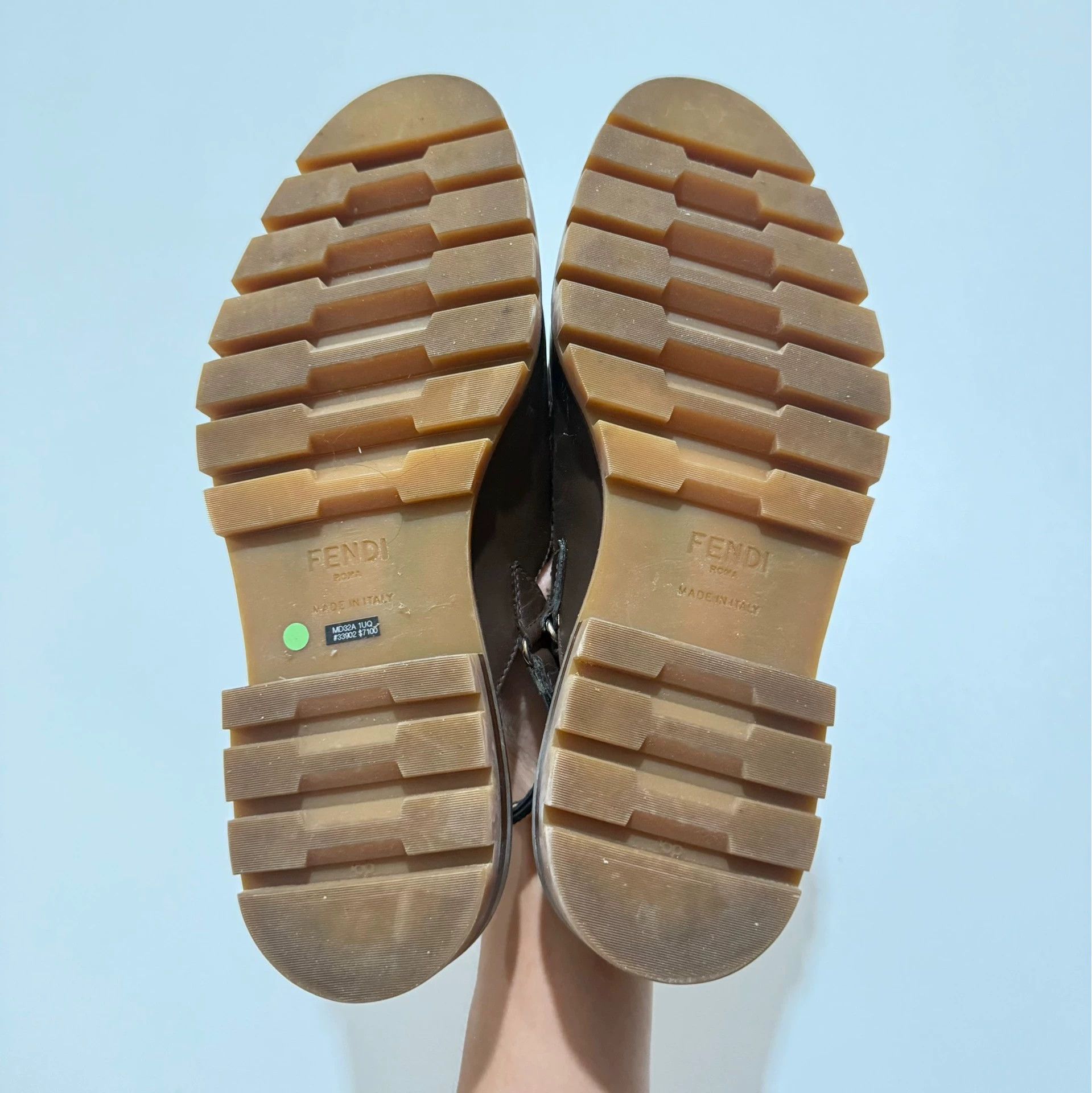 Fendi Fendi FF Jacquard Strap Loafer Slides Brown Leather Size 7 Size US 7 / EU 40 - 8 Thumbnail