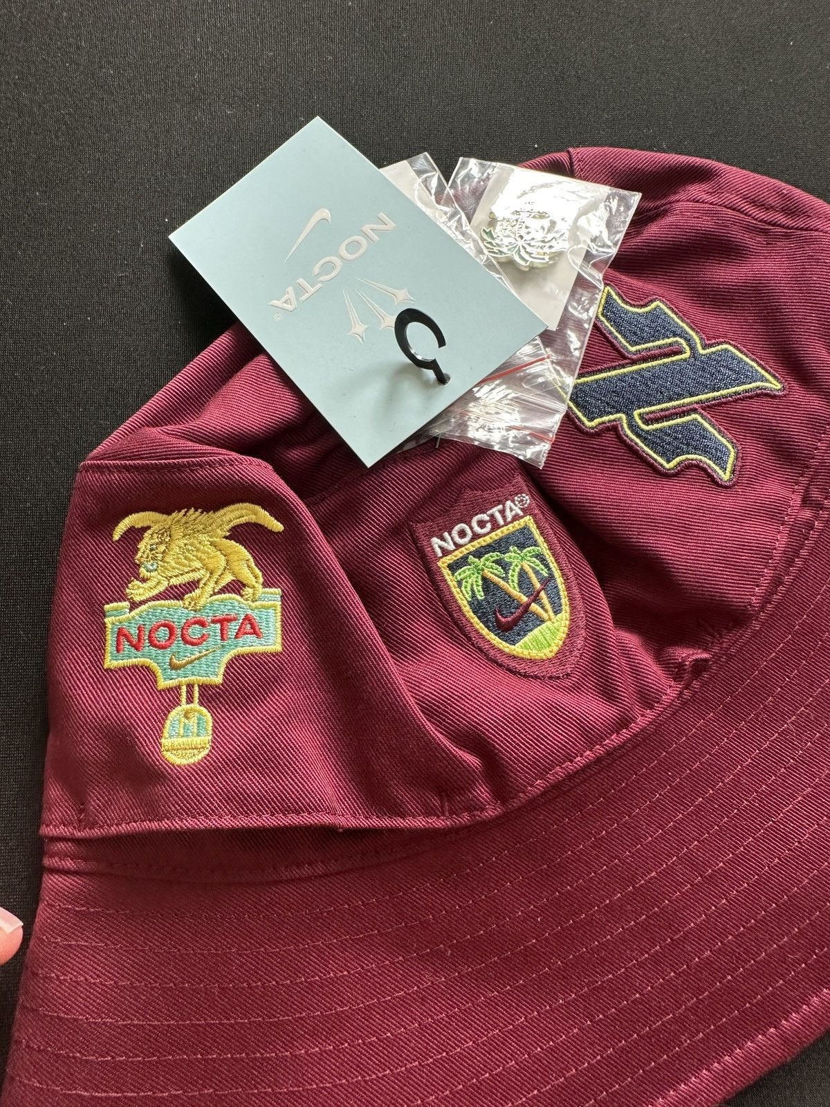 NOCTA Summer Vybz Bucket Hat Burgundy Size ONE SIZE - 3 Thumbnail