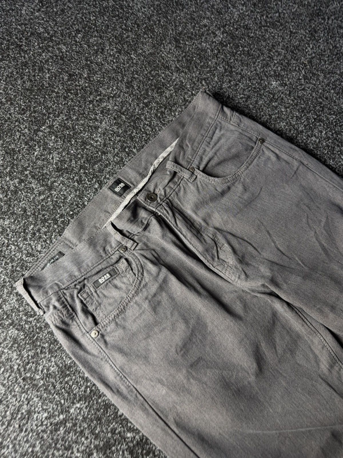 Hugo Boss Luxury Designer Hugo Boss Regular Fit Grey Casual Pants Size US 34 / EU 50 - 6 Thumbnail