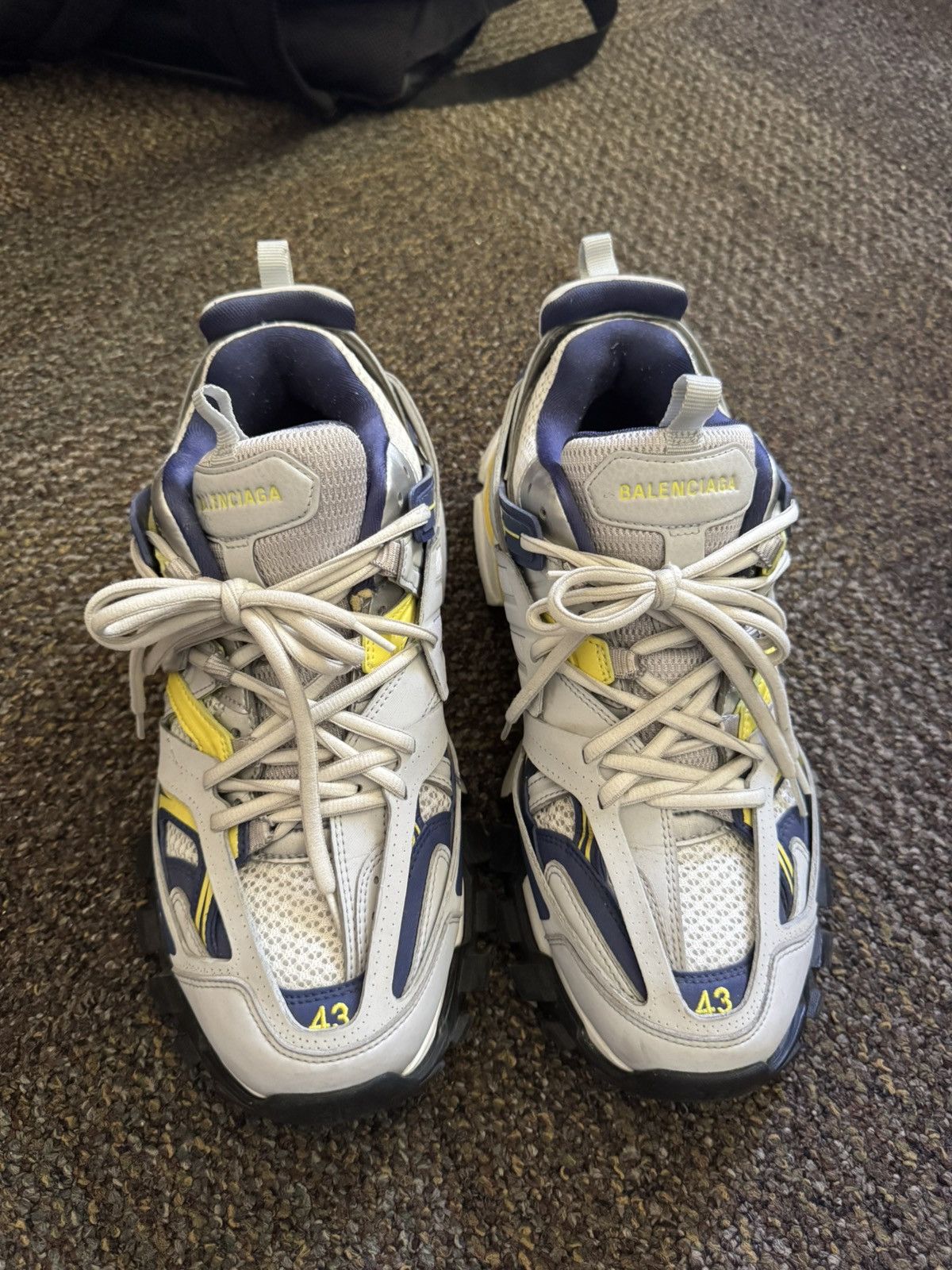 Balenciaga Balenciaga Track Sneaker 'White Dark Blue Yellow' Size US 10 / EU 43 - 1 Thumbnail