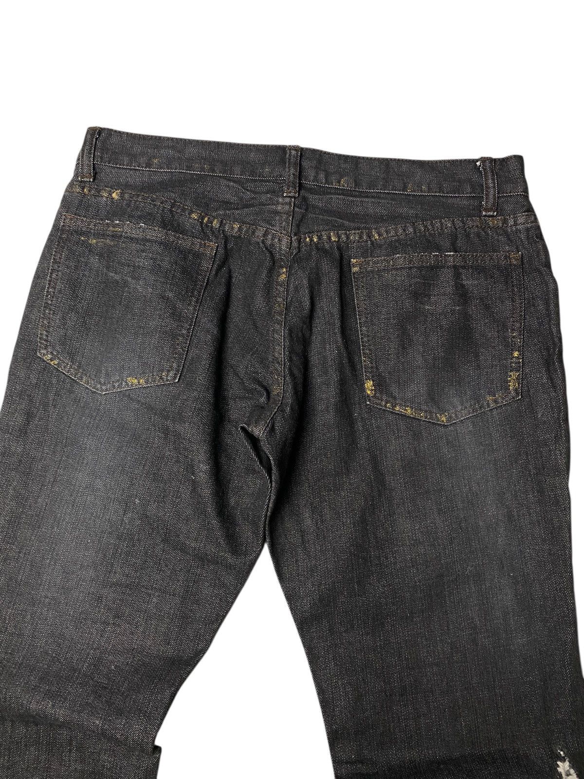 If Six Was Nine 2000's Schlussel Distressed Waxed Gold Flared Jeans Size US 31 - 9 Thumbnail