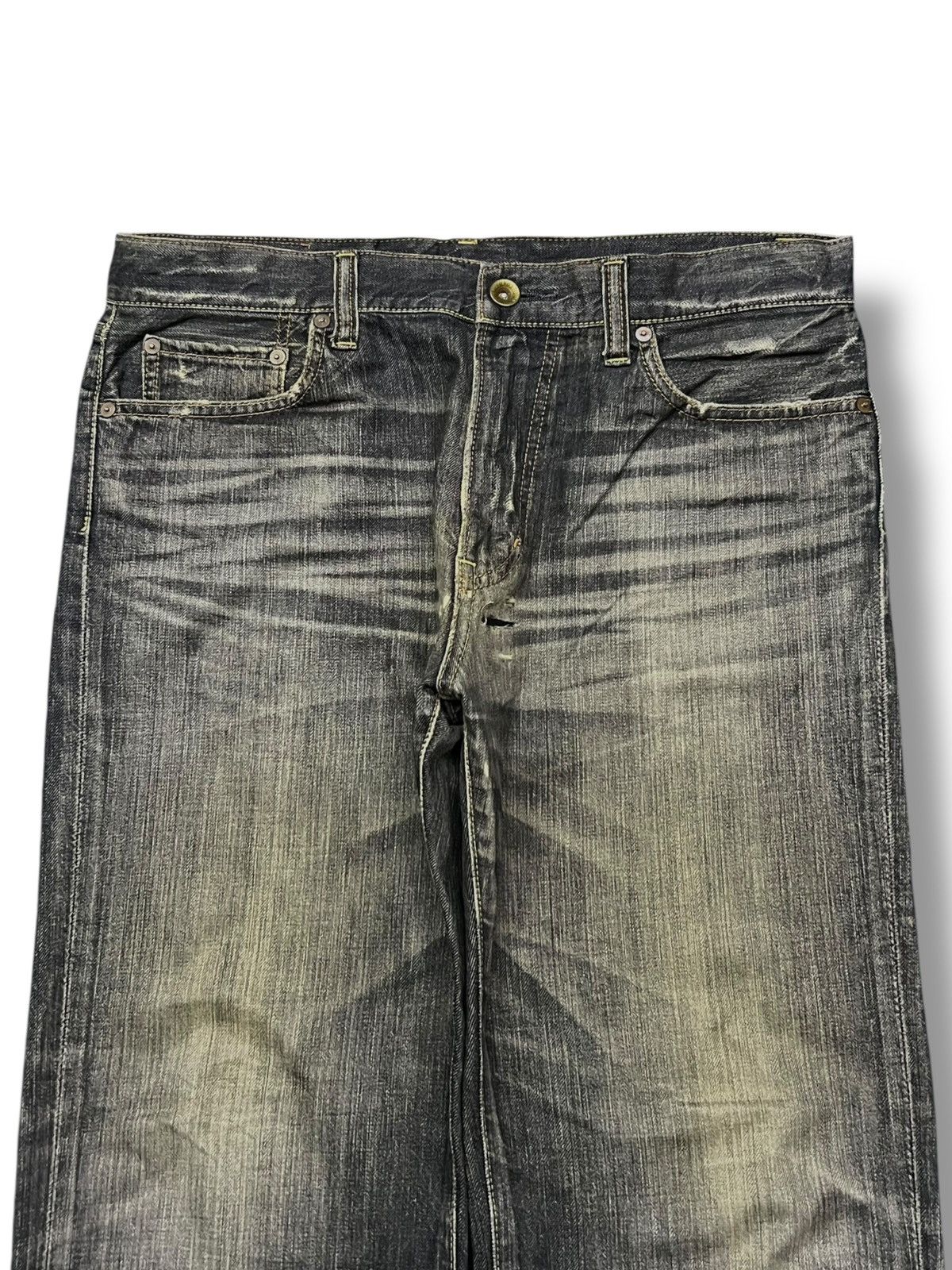 Uniqlo Loose Vintage Uniqlo S002 Japan - Faded Whisker Wash Jeans Size US 36 / EU 52 - 4 Thumbnail