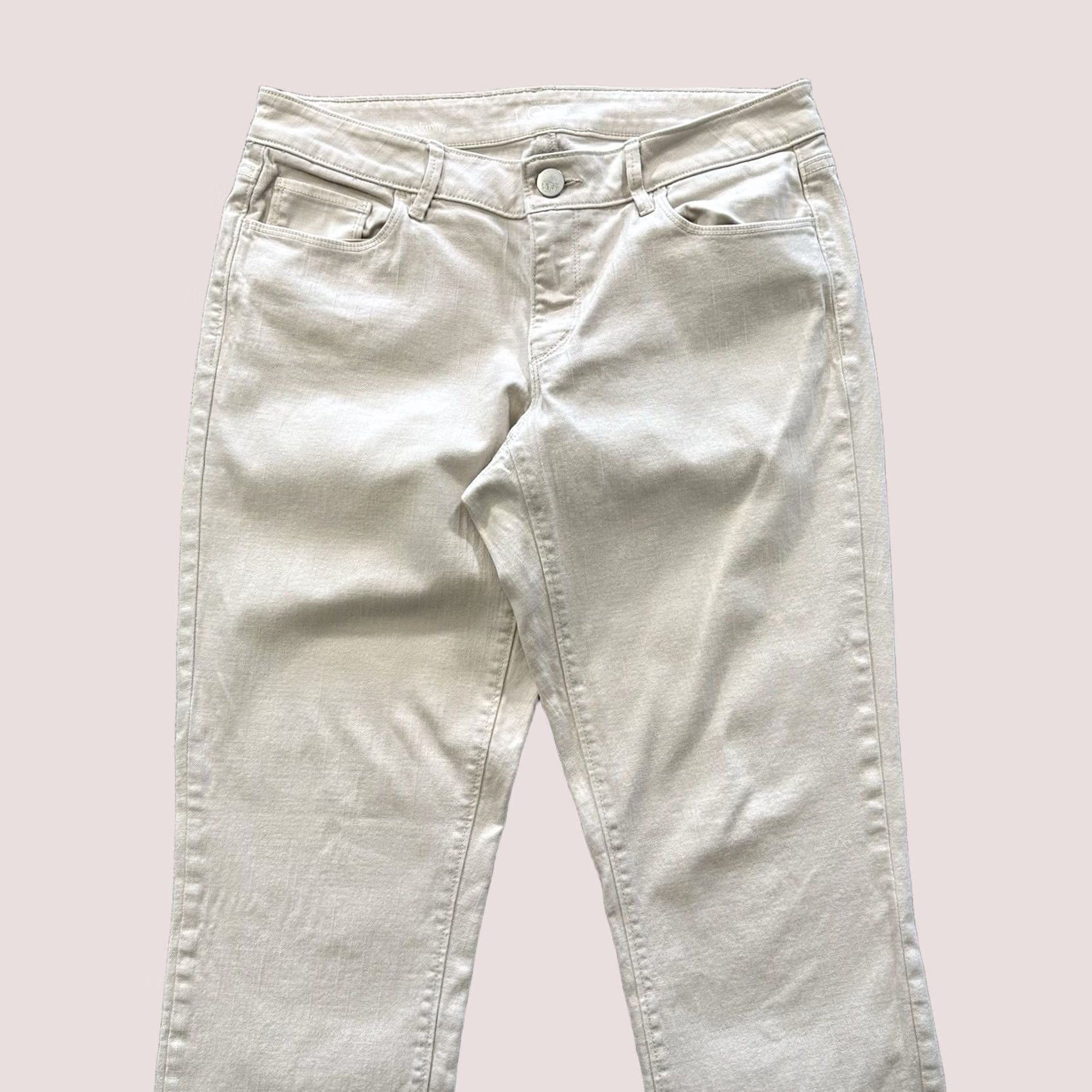 Loft LOFT Ann Taylor Jeans Skinny Women's 6 28x31 Mid Rise Ivory Stretch Denim Size 28" / US 6 / IT 42 - 1 Thumbnail