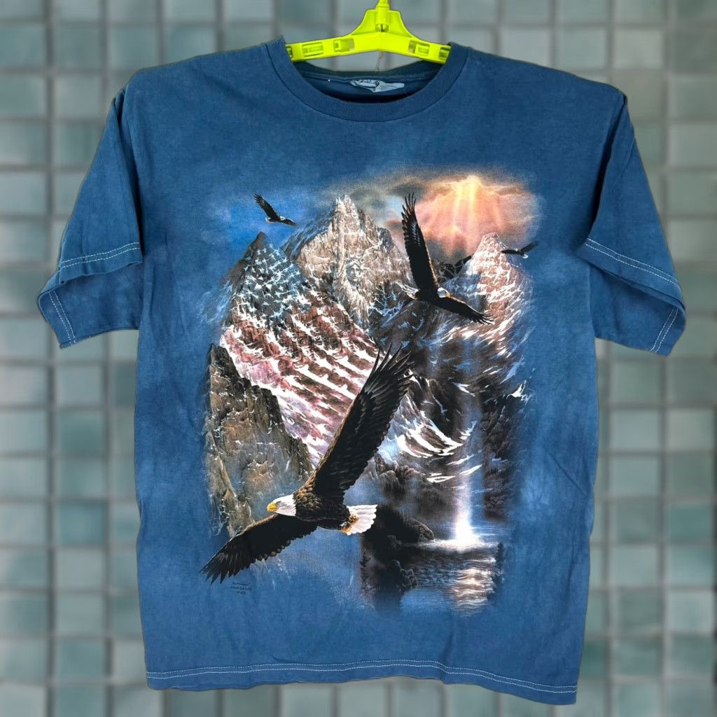 The Mountain The Mountain T-Shirt Adult M Blue Graphic Tie Dye Eagles USA Size US M / EU 48-50 / 2 - 1 Thumbnail