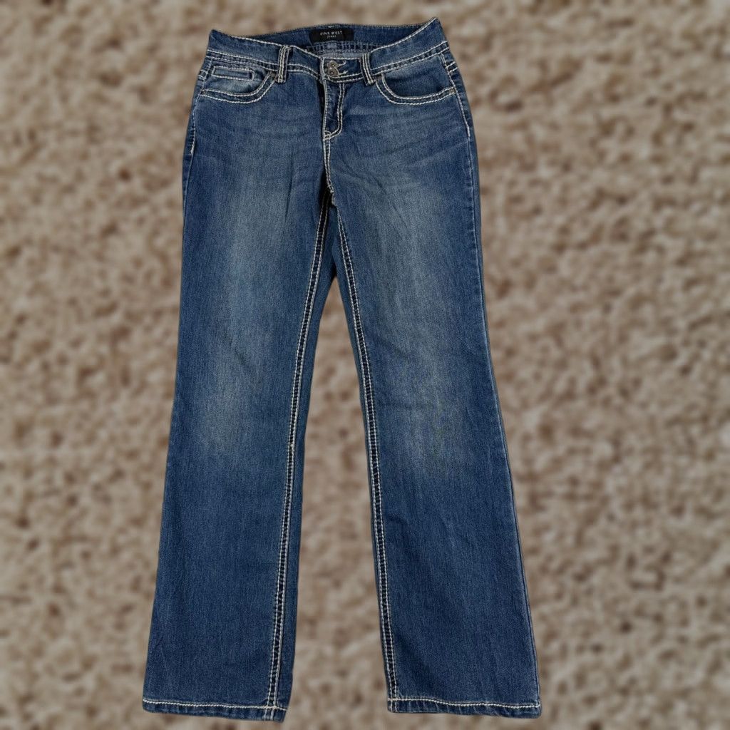 Nine West VINTAGE Nine West Pants Womens 6 Blue Denim Jeans Bootcut NW Embroidered Cotton 28x31 Size 28" / US 6 / IT 42 - 1 Thumbnail