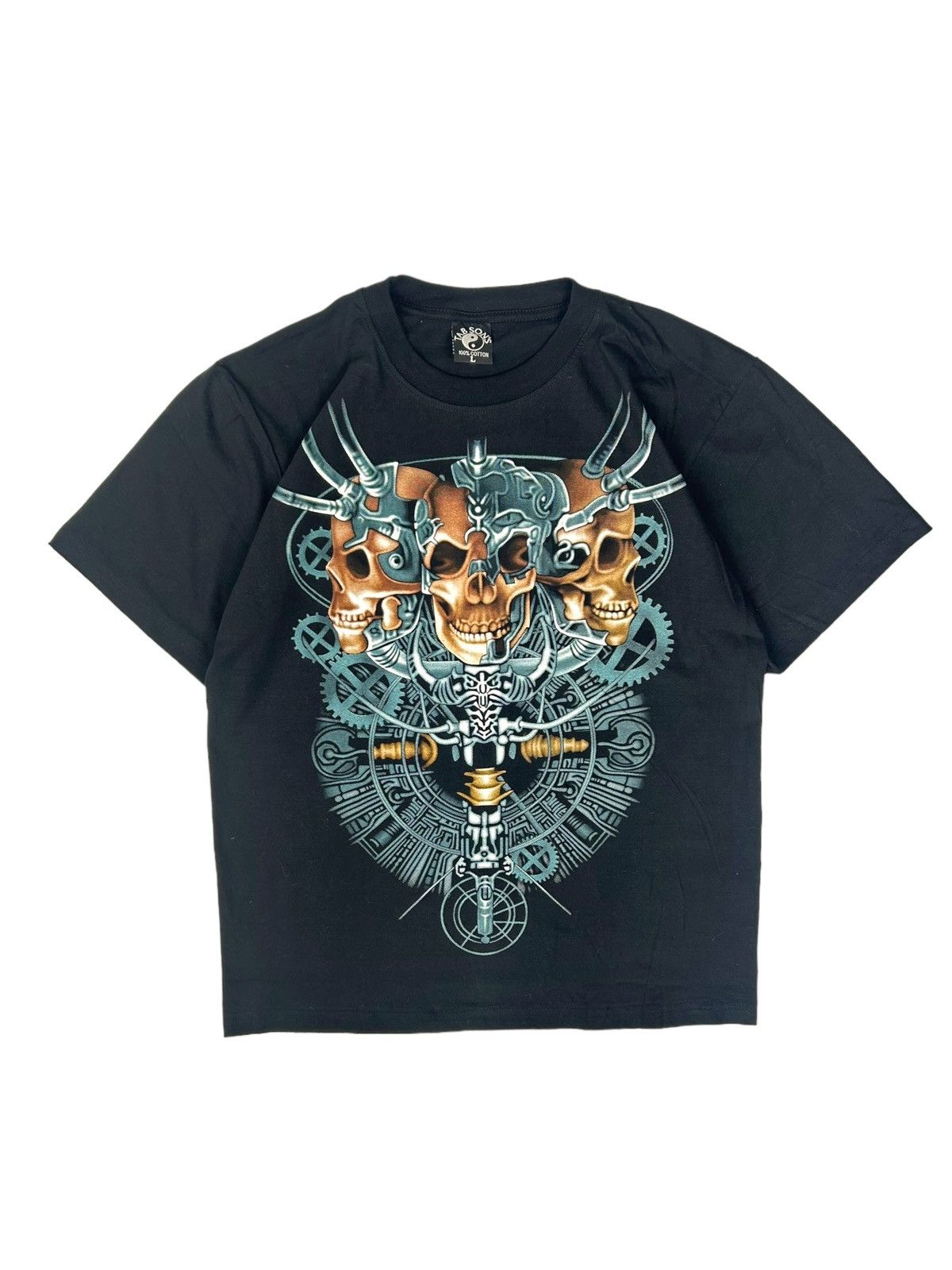 Vintage Gothic Rock Skull Skeleton Black tee Size US L / EU 52-54 / 3 - 1 Thumbnail