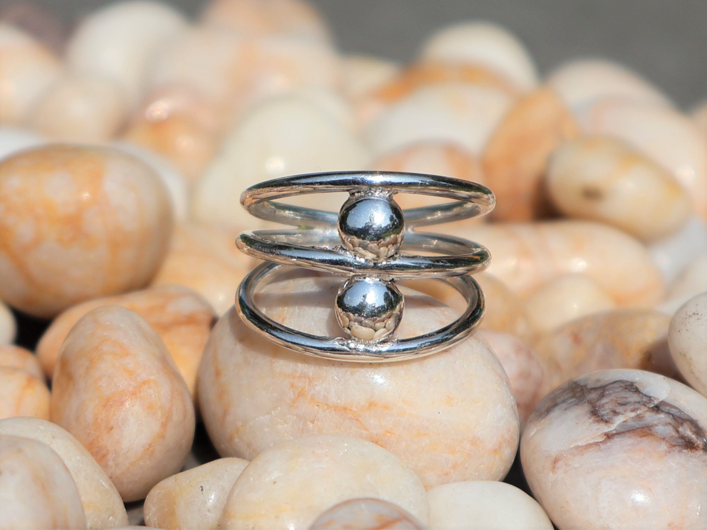 Handmade Triple Band Ring, 925 Silver Jewelry, Handmade Women Rings Size ONE SIZE - 1 Thumbnail
