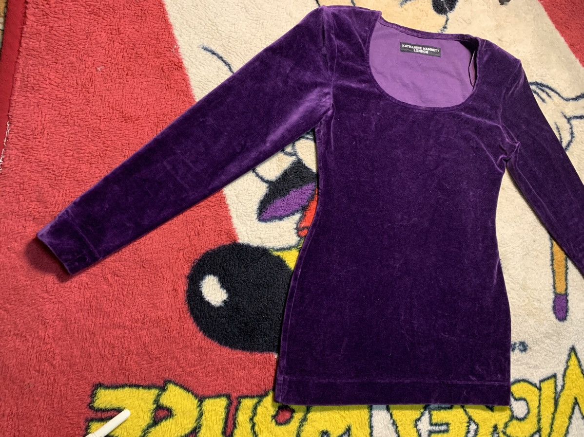 Japanese Brand × Katharine Hamnett London × Vintage 90s KATHARINE HAMNETT LONDON VELVET DRESS Size S / US 4 / IT 40 - 3 Thumbnail