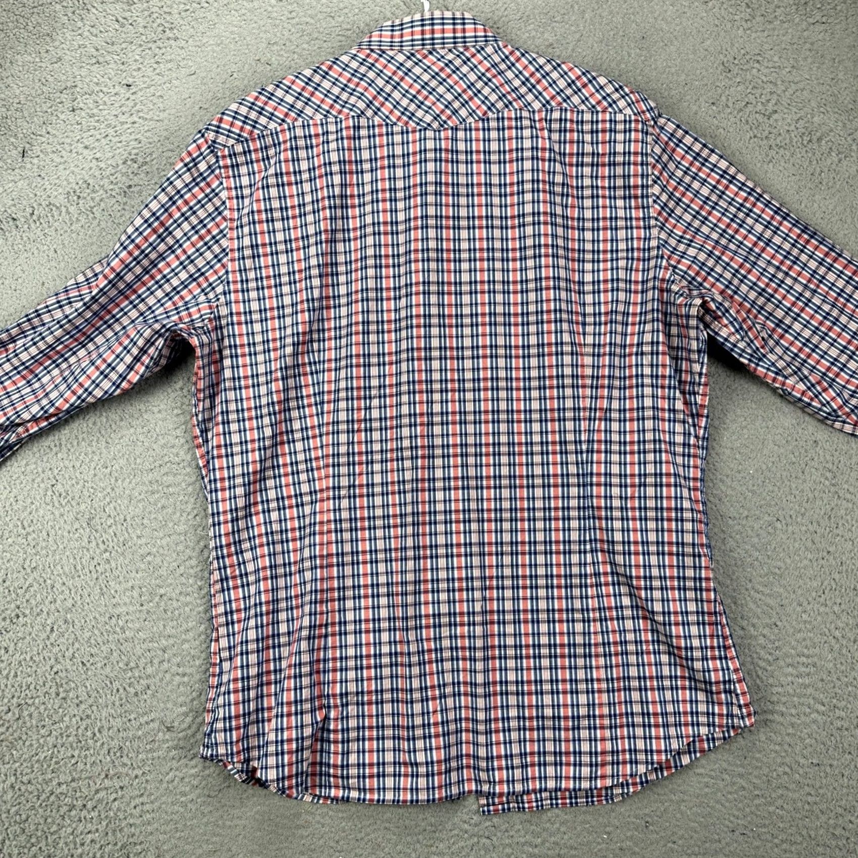 Banana Republic Banana Republic Shirt Mens L Red Blue Western Plaid Snap Pockets Button-Up Collared Long Sleeve Casual Workwear Mens Size US L / EU 52-54 / 3 - 3 Thumbnail