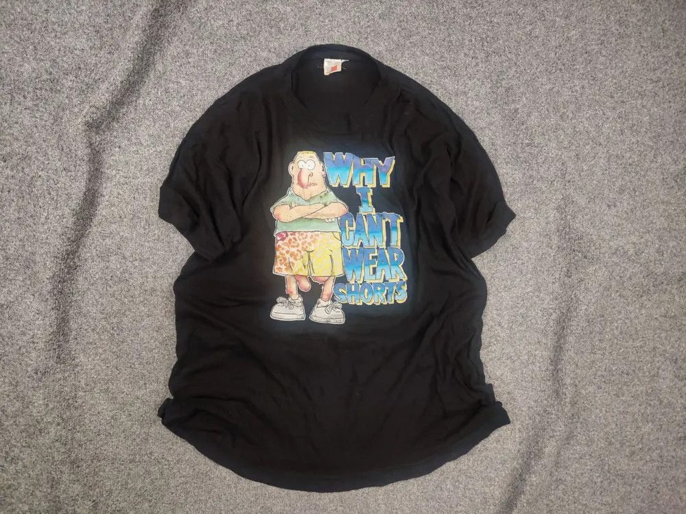 Vintage Vintage Why I Can’t Wear Shorts Funny T Shirt humour USA Tee Size US XL / EU 56 / 4 - 1 Thumbnail