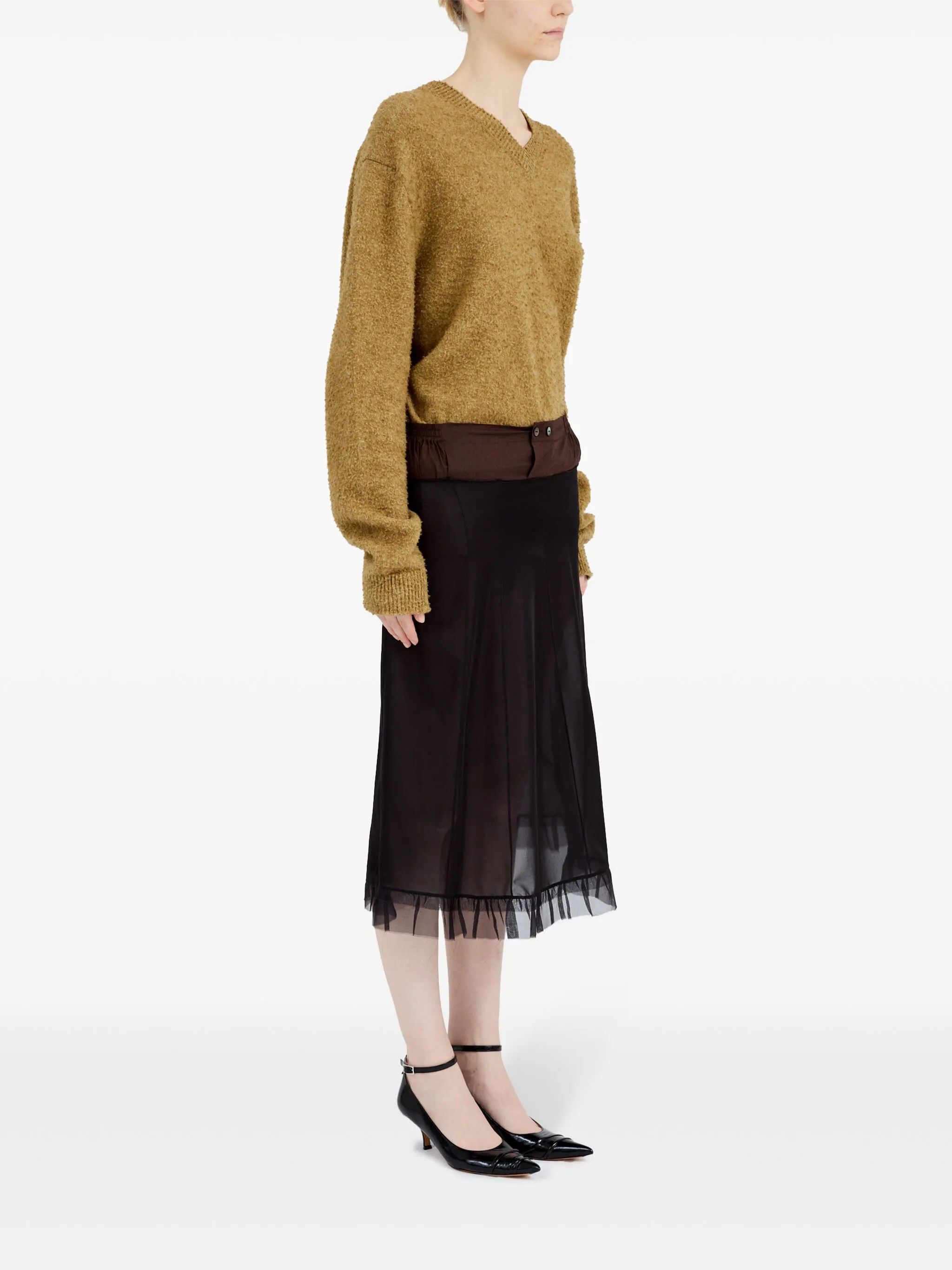 Maison Margiela o1w1db10526 Tulle Midi Skirt in Black Size 28" / US 6 / IT 42 - 3 Thumbnail