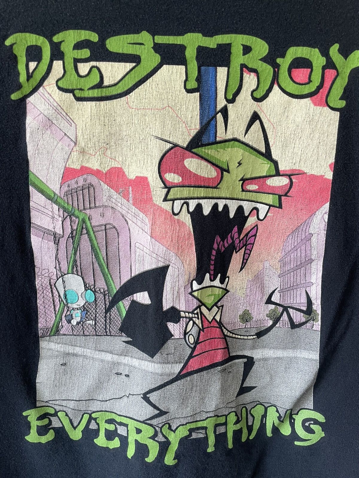 Nickelodeon × Vintage Vintage 2004 Invader Zim Destroy Everything tee Size US M / EU 48-50 / 2 - 3 Thumbnail