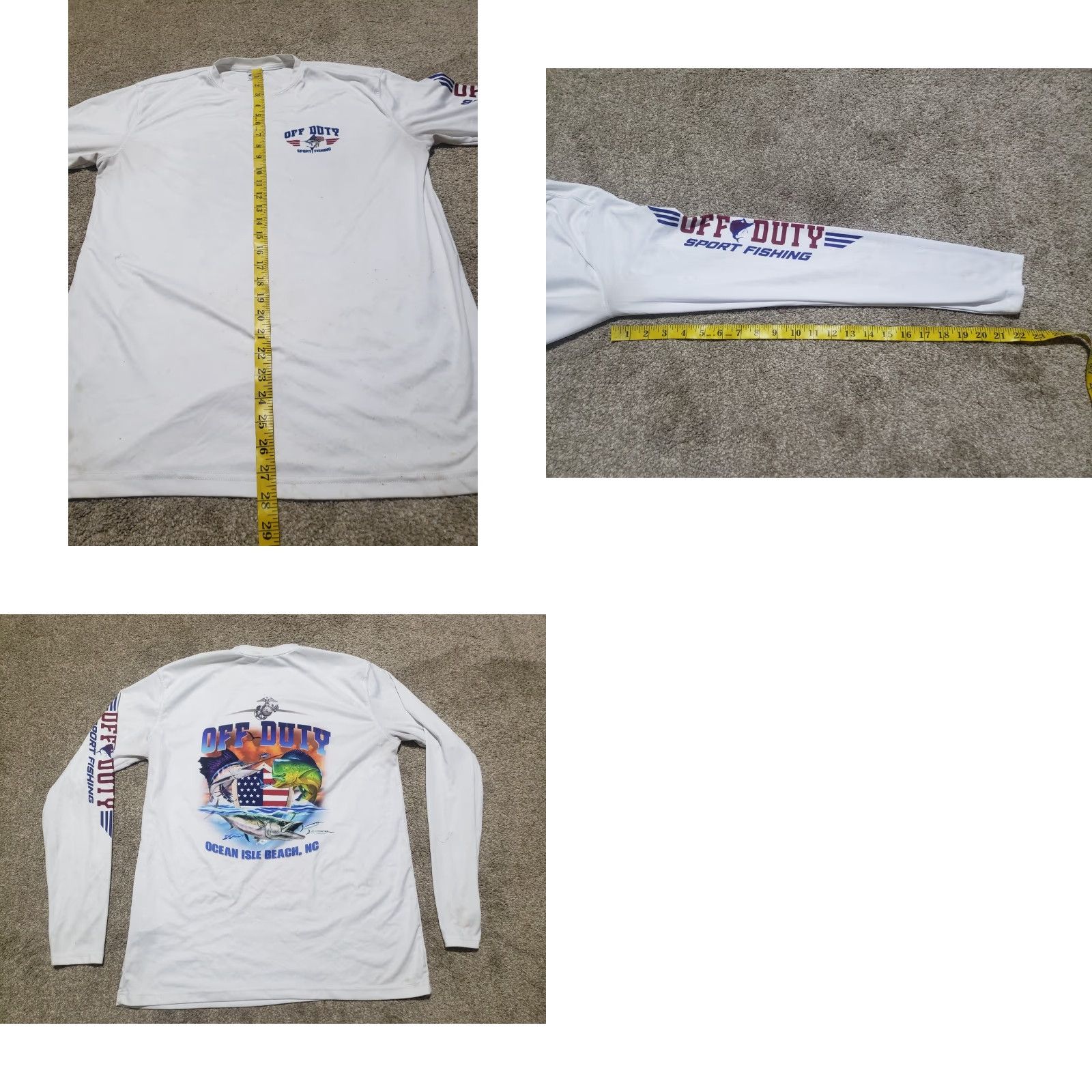 Vintage Ocean Isle Beach North Carolina NC Tee T-Shirt Long Sleeve Adult Men's L White Graphic Tee Beach Shirt Mens L Size US L / EU 52-54 / 3 - 8 Thumbnail