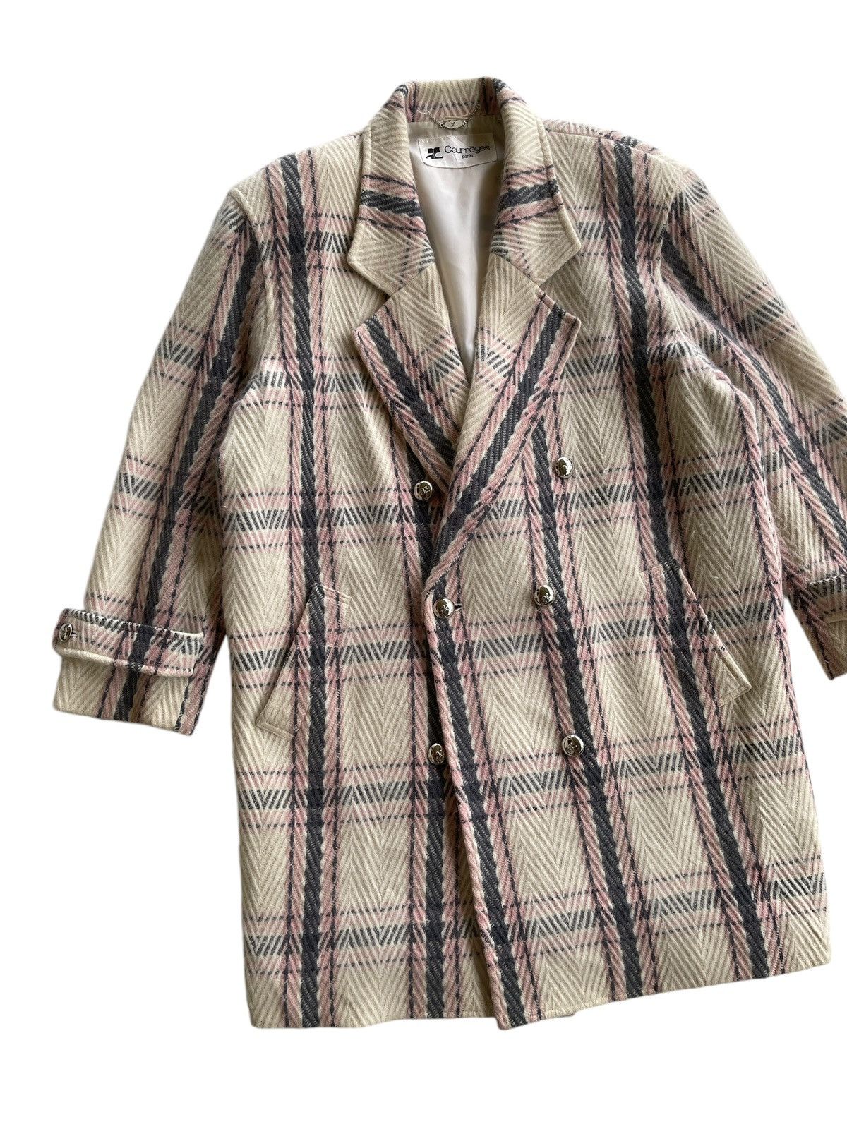 Courreges Courreges Paris Wool Checked Baggy Coat Size XL / US 12-14 / IT 48-50 - 5 Thumbnail