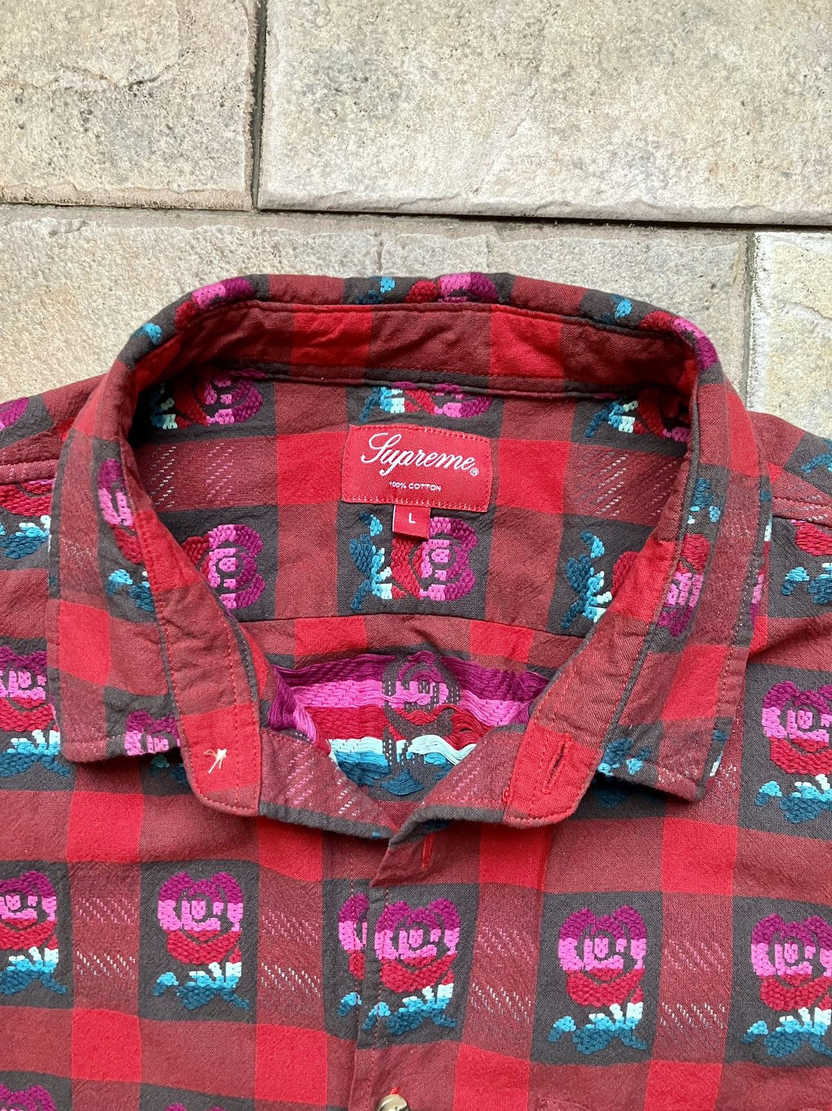 Supreme SUPREME ROSE BUFFALO PLAID SHIRT L Size US L / EU 52-54 / 3 - 2 Thumbnail