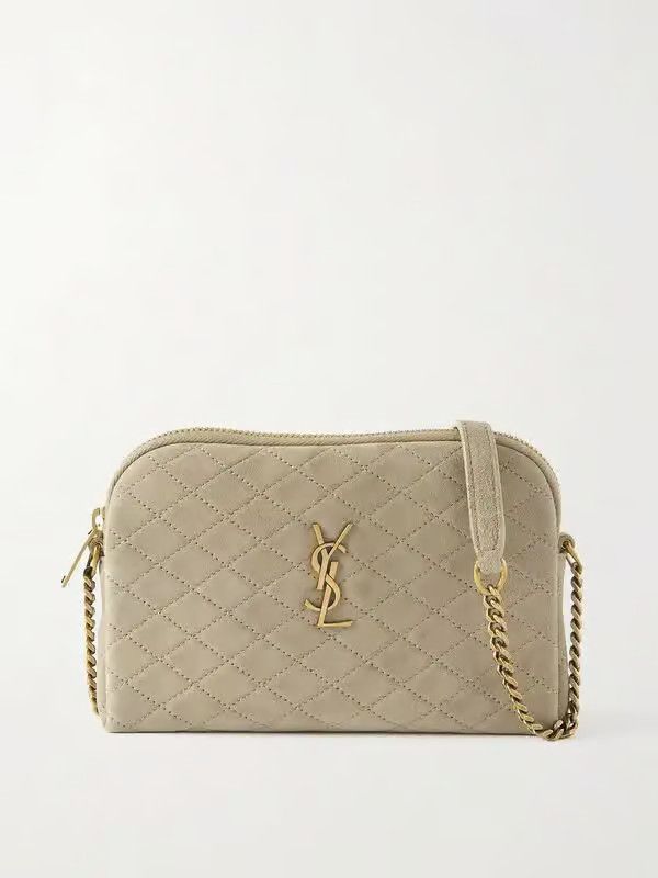 Saint Laurent Paris o1b1hav110225 Size: OS / Gaby Zipped Pouch in Quilted Suede Size ONE SIZE - 1 Thumbnail