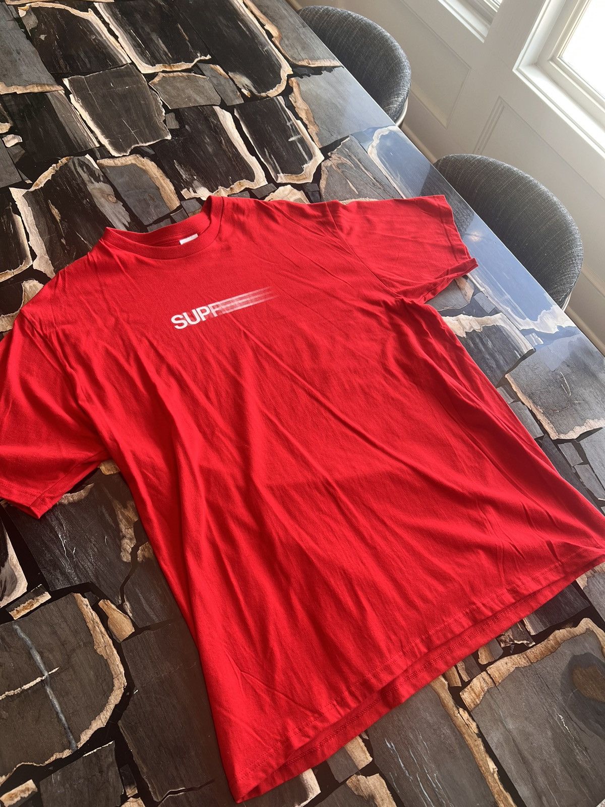 Supreme motion logo tee red online