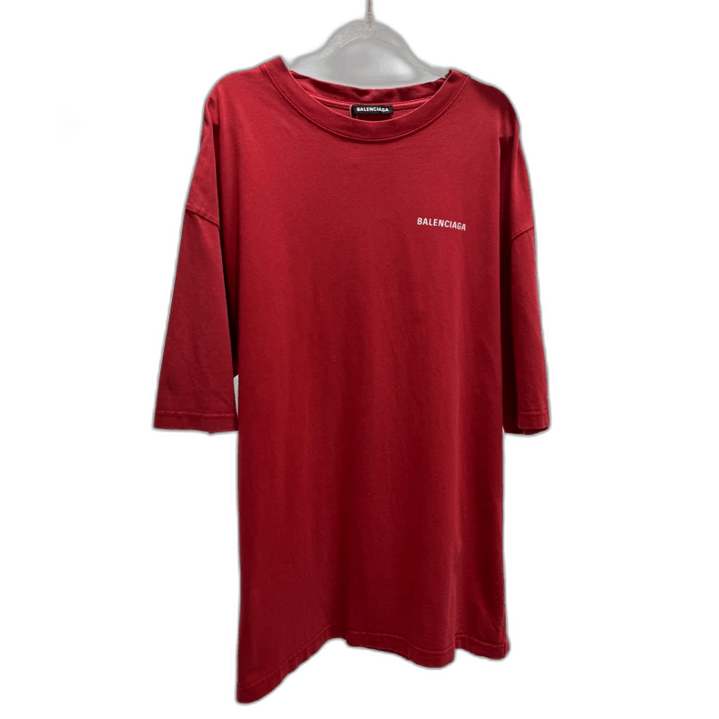 Balenciaga Balenciaga Red Logo Short Sleeve Shirt Size US XL / EU 56 / 4 - 1 Thumbnail