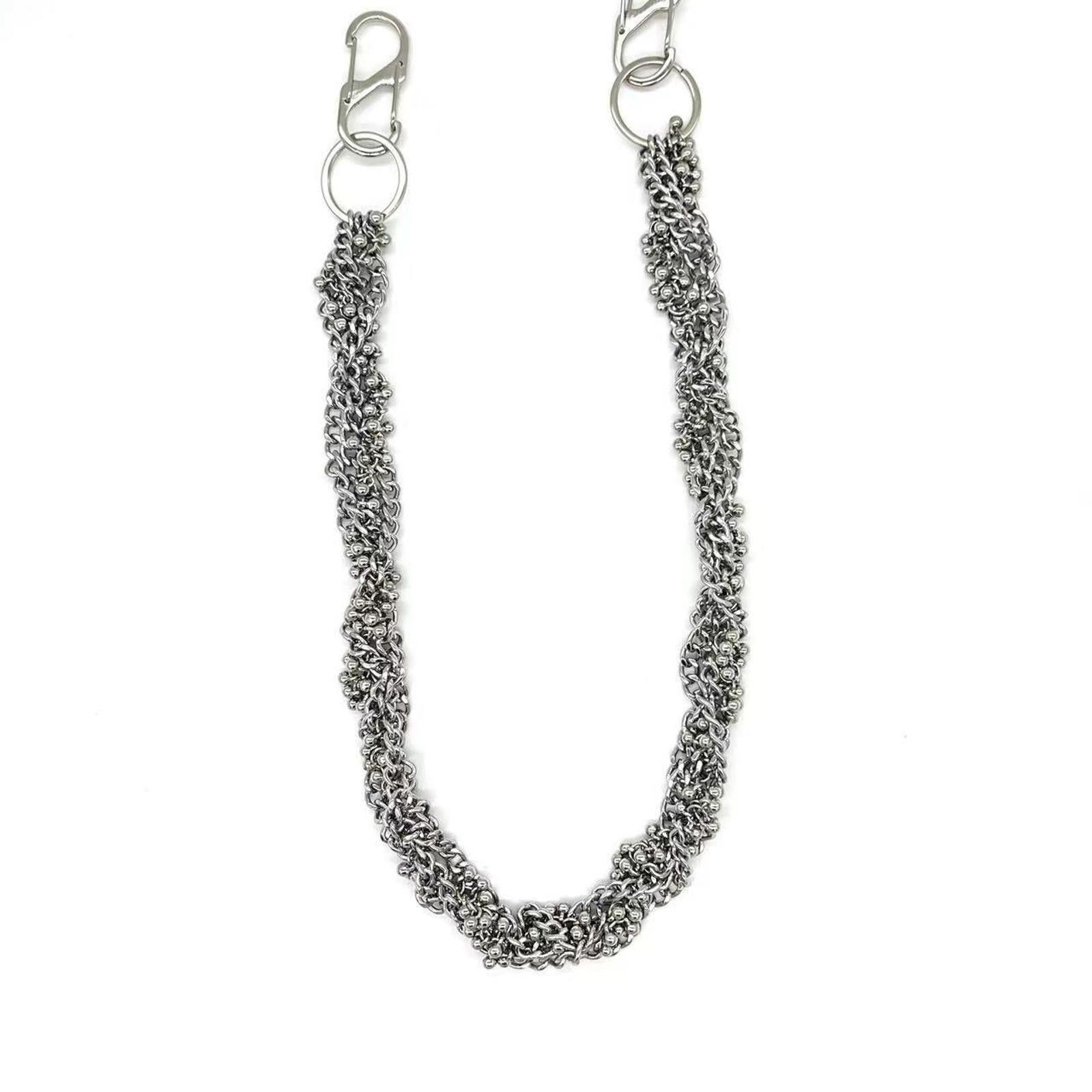 Jewelry Silver Twisted Wallet Chain, Men's Accessory Chain Size ONE SIZE - 2 Thumbnail