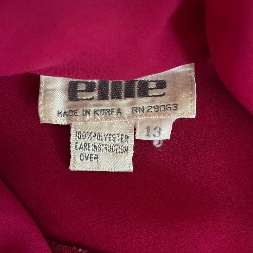 Vintage Vintage Elite Cranberry Polyester Voile Blouse Back Pleated Size L / US 10 / IT 46 - 8 Thumbnail