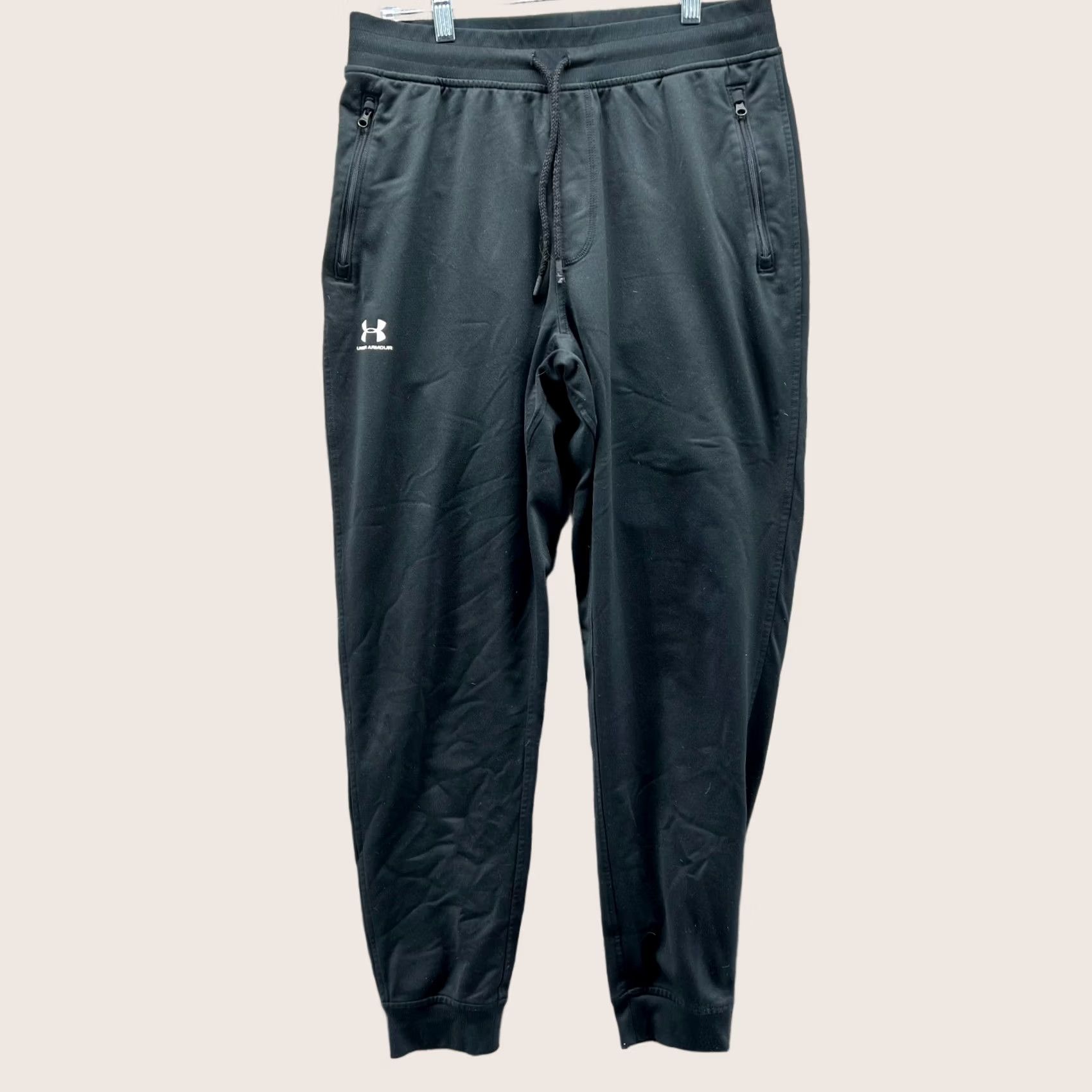 Under Armour VINTAGE Under Armour Jogger Pants Men Large Black Fleece Athletic Slim Tapered Pockets 28in Inseam XL Regular Shoes? Size US 33 - 1 Thumbnail