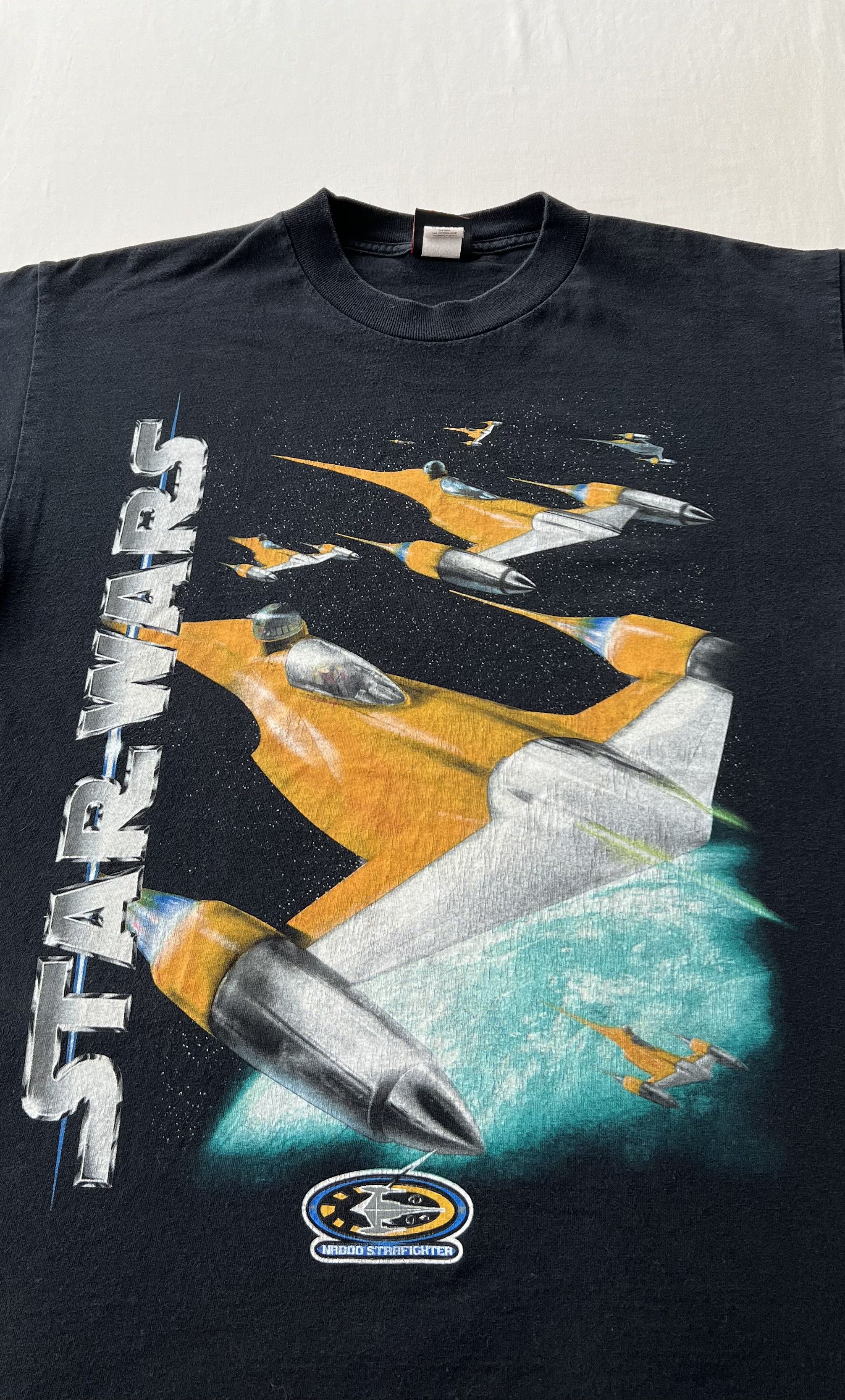 Star Wars Vintage 90s Star Wars Starfighter Movie Black T-shirt Size US L / EU 52-54 / 3 - 5 Thumbnail